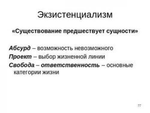 Экзистенциализм. Что такое экзистенциализм и что значит экзистенциальный взгляд на мир