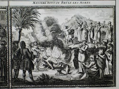 Традиция Хоронить жену вместе с мужем. В Индии был широко распространён обычай самосожжения вдовы вместе с покойным мужем