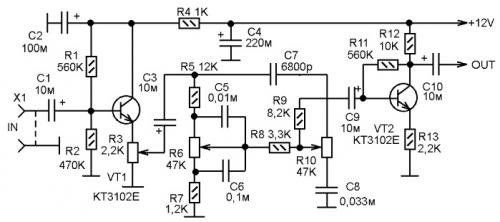 Высококачественный предварительный усилитель с темброблоком. Предварительный усилитель с темброблоком