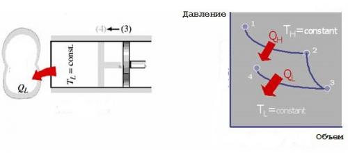 Цикл Карно. Газ, совершающий цикл Карно