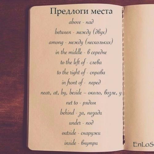 Самые распространенные предлоги английского языка. 01
