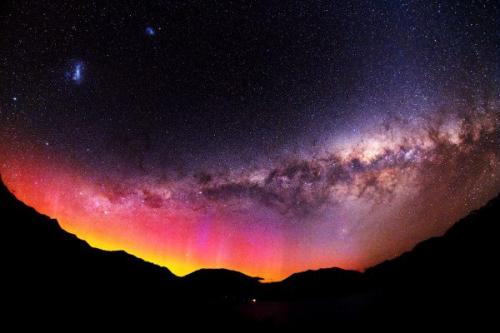 Полярное сияние в новой Зеландии.