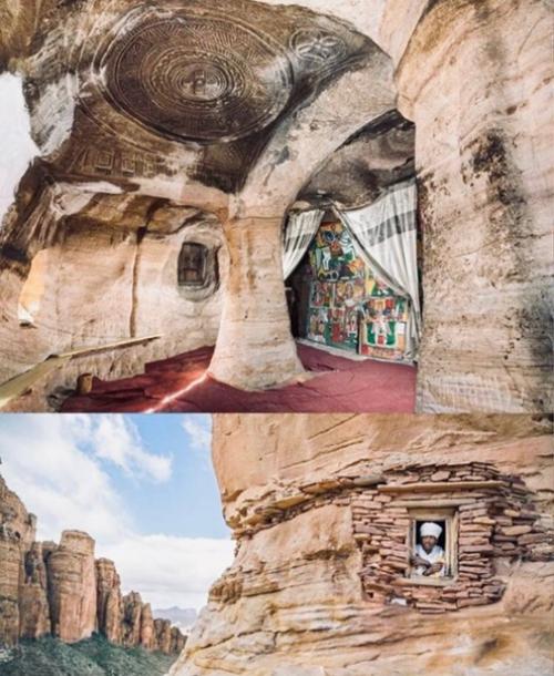 Невероятное место - горная церковь абуна йемата гух - это монолитная церковь, расположенная в хаузен - вореда в регионе тыграй, Эфиопия. 02