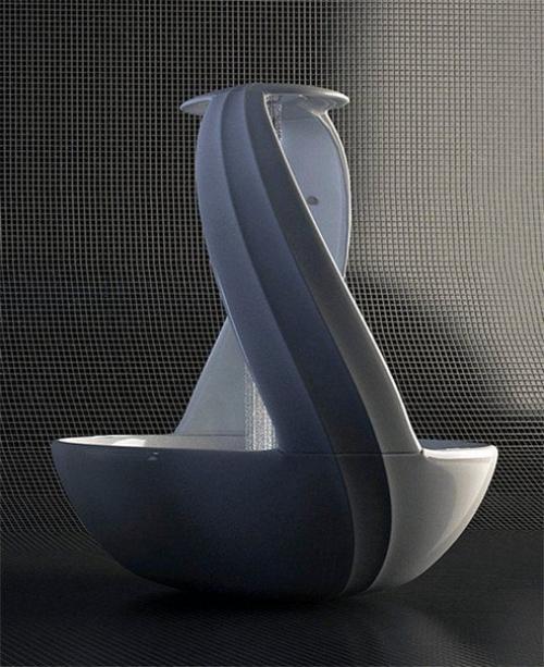 Эта космическая капсула, похожая на гигантское яйцо - всего лишь на всего … душевая кабинка, работы российского дизайнера Алины Комаровой. 01