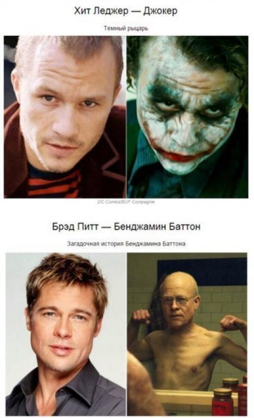 20 известных актеров, которых грим изменил до неузнаваемости.