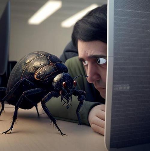 Нейросеть попросили нарисовать Программист Находит баг в Коде. 02