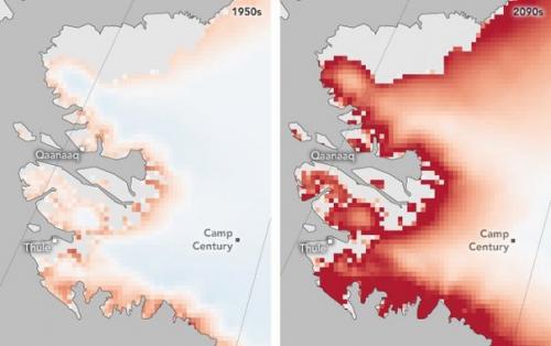 На заброшенной во льдах Гренландии американской базе могут оттаять ядерные отходы. 02