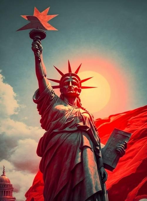 Нейросеть Midjourney попросили представить, как могли бы выглядеть советские штаты Америки. 01