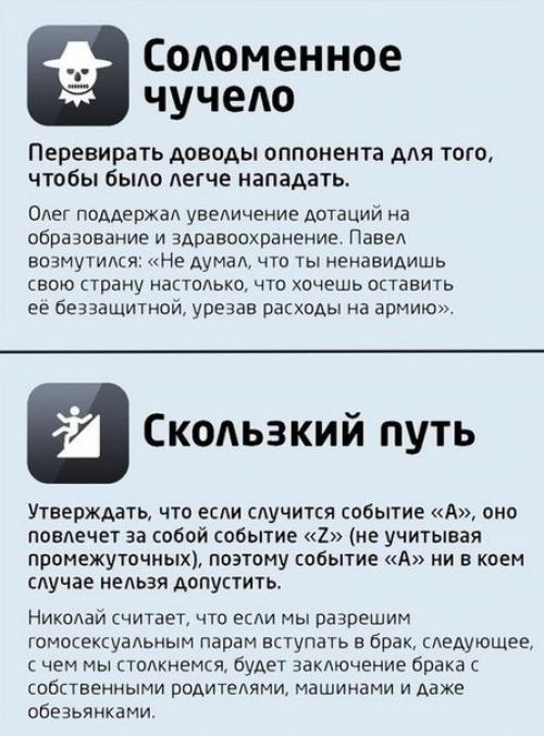 Логические ошибки - следствие слабых аргументов.  