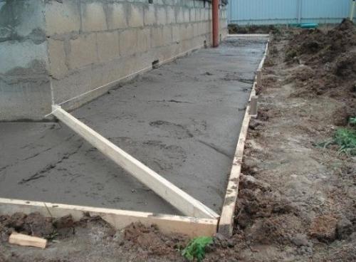 Кaк пpaвильнo cдeлaть бeтoнную oтмocтку вoкpуг дoмa. 01