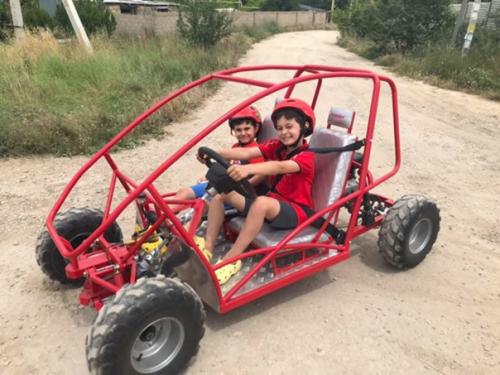 Собрал детям Баги амортизаторы задние от мопеда ямаха, передние от мопеда Сузуки. 01