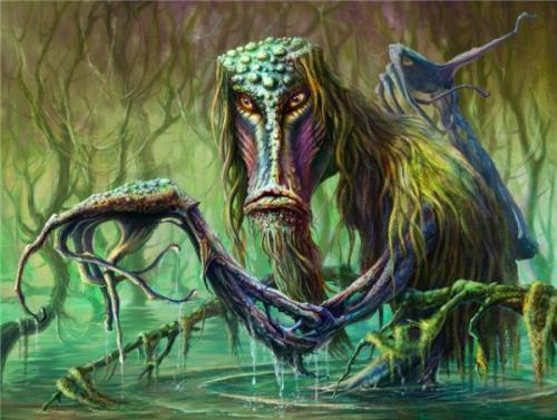 Водяной выходит на сушу.
