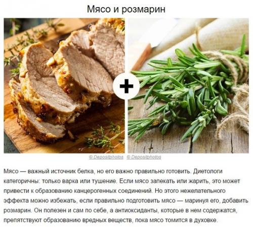 Список сочетаемости некоторых продуктов. 09