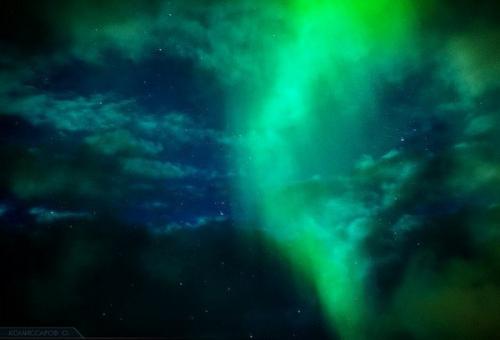 Красочное полярное сияние в Архангельске (28. 03