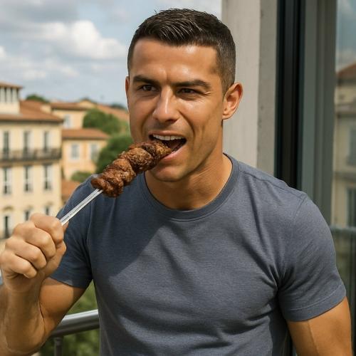 Хейтеры скажут фотошоп, но вот фото: Роналду на балконе жарит шашлык! 01