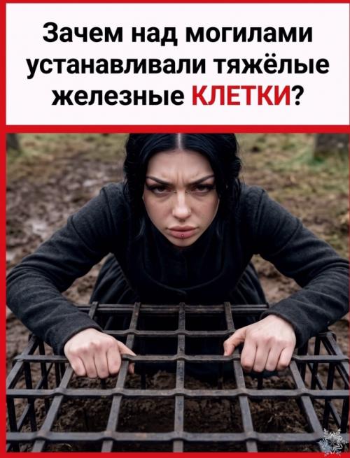 Зачем над могилами устанавливали тяжёлые железные клетки? 

