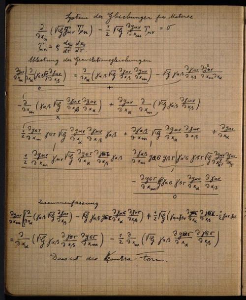 Тетрадь, в которой писал Альберт Эйнштейн во время работы над общей теорией относительности. 08