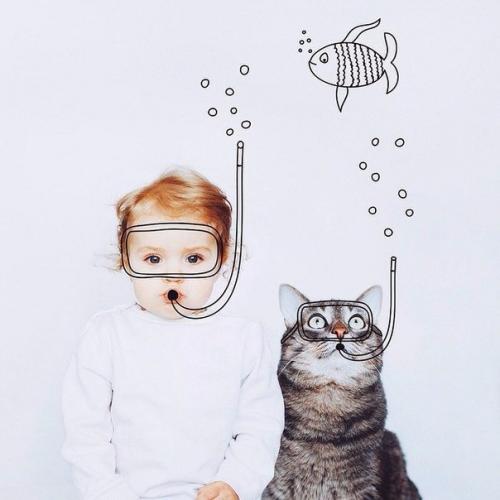 Милая Девочка и Серьезный кот. 01