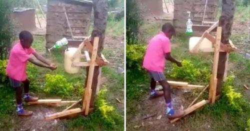 А вот этот парнишка из Кении местный Илон Маск, парень сделал из дерева, гвоздей и цистерны автоматическую. 02