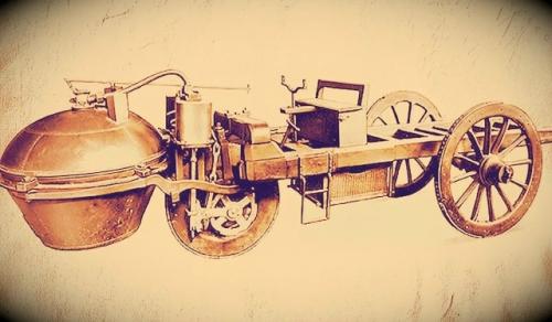 Первый прообраз автомобиля - это паровая тележка, созданная в 1672 году в качестве игрушки для китайского императора. 
