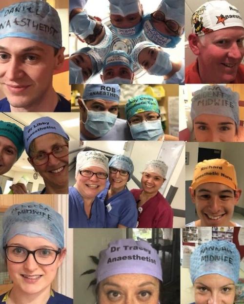 Врач из Австралии написал на своей шапочке Роб, Анестезиолог, что вызвало смех у коллег, ведь его и так все узнают. 01