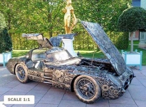 Художник из Швейцарии том самуи делает невероятные скульптуры из деталей старых машин и мотоциклов. 05