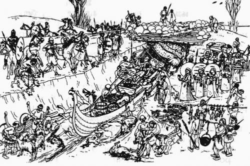 Погребальные обряды викингов - дом и корабль под землей. 06