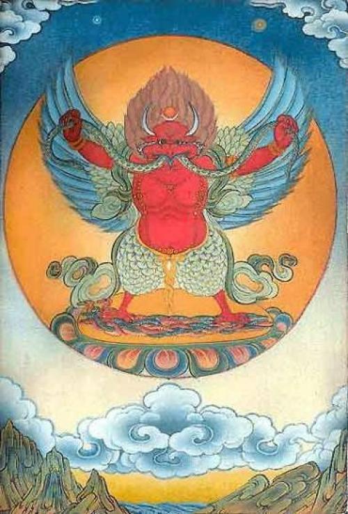 Гаруда - птицечеловек.   Многие индийские легенды содержат сюжеты о мифической птице гаруде огромных размеров, способной перевозить людей. 06 Гаруда - птицечеловек.   Многие индийские легенды содержат сюжеты о мифической птице гаруде огромных размеров, способной перевозить людей. 06