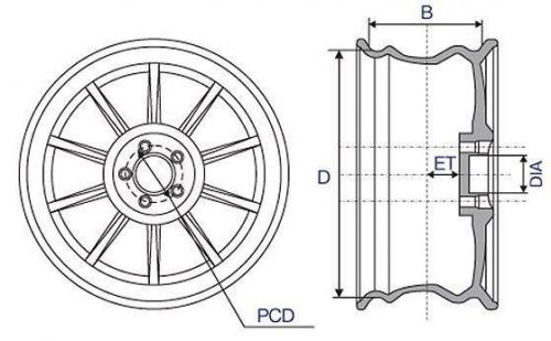 Колесные диски.

Колесные диски делятся на две большие группы: стальные и сделанные из легких сплавов. 

