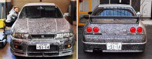 Супружеская пара превратила свой самый обычный на вид автомобиль Nissan Skyline GTR в настоящее произведение искусства. 06