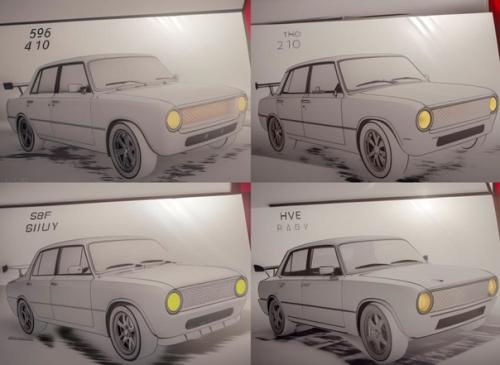 Один парень прогнал через нейросеть Stable Diffusion свои детские рисунки машинок и получил полноценные концепт - Арты автомобилей. 03