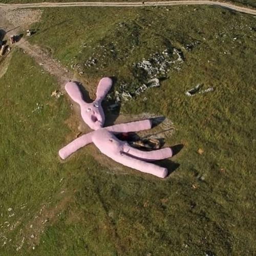 В 2005 году на склоне итальянской горы коллето - фава появился гигантский 60-метровый розовый кролик. 01