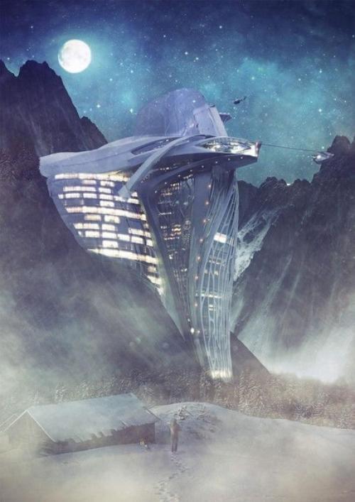 Отель, похожий на космический корабль. 01