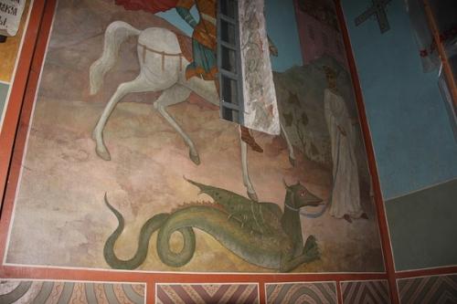 Загадочная фреска в георгиевском соборе свято - юрьева монастыря великого Новгорода (основан в 1119 году). 01