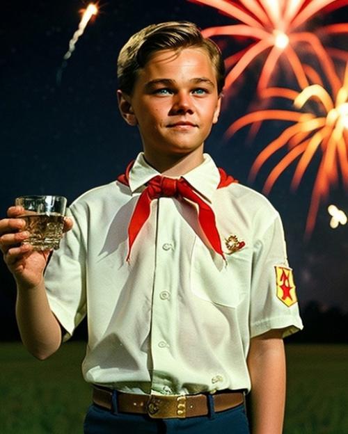 Нейросеть Stable Diffusion попросили представить, как бы выглядели голливудские звезды в образе пионеров. 04