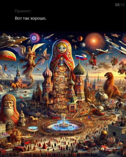 В нейросетевом сообществе новый тренд - просить Dall - E в Chatgpt сделать картинку и шаг за шагом усиливать её. 08