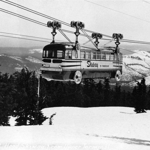 Старинные фотографии фуникулёра Skiway Sky Bus, который использовался на горе худ. 04