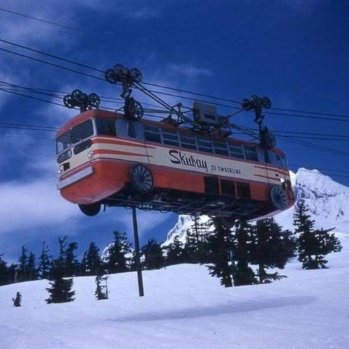 Старинные фотографии фуникулёра Skiway Sky Bus, который использовался на горе худ. 08