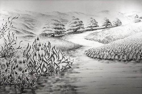 Рисунки из угольной пыли пальцами. 07