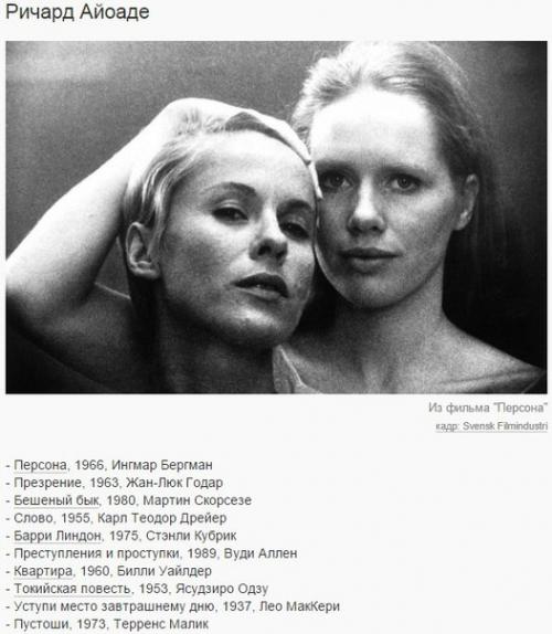 10 величайших фильмов в истории по мнению 358 режиссеров. 01