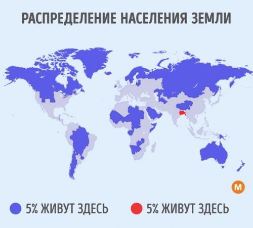 10 карт, которые доказывают, что на нашей планете еще полно свободного места. 01