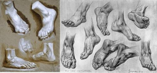 Академический рисунок ног и рук. 09