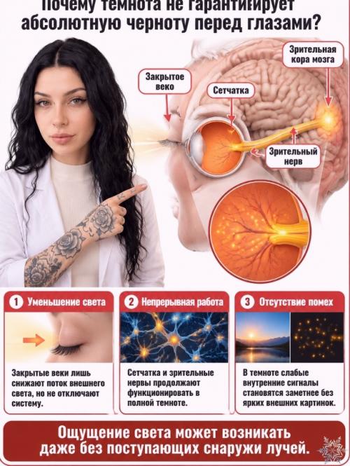 Почему с закрытыми глазами можно видеть цветные пятна, хотя вокруг темно? 02