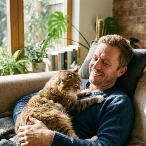 Исследователи обнаружили, что уровень кортизола начинает падать уже в первые 60 секунд после того, как человек начинает гладить кота. 02