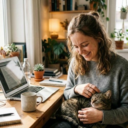 Исследователи обнаружили, что уровень кортизола начинает падать уже в первые 60 секунд после того, как человек начинает гладить кота. 01