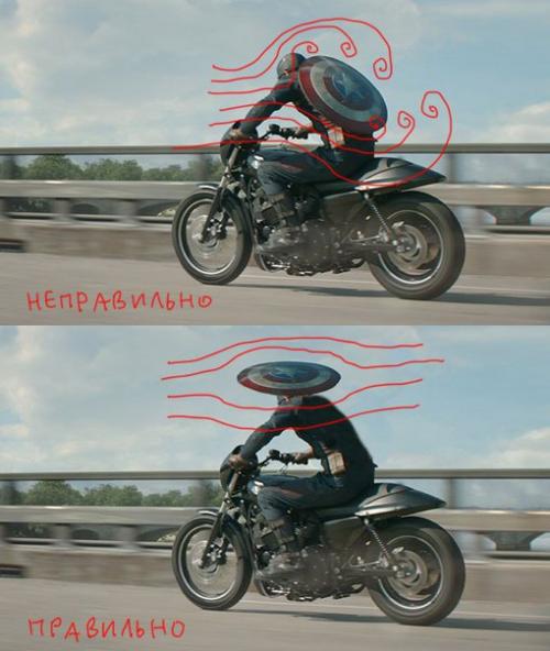 Вы там передайте капитану Америке, что ездить со щитом на спине - не лучшая затея.