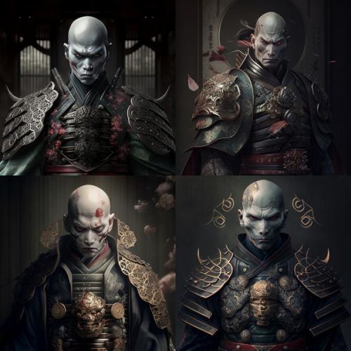 Нейросеть Midjourney персонажей книги Гарри Поттер в самурайском стиле нарисовала. 04