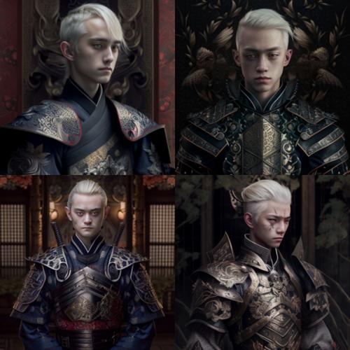 Нейросеть Midjourney персонажей книги Гарри Поттер в самурайском стиле нарисовала. 06