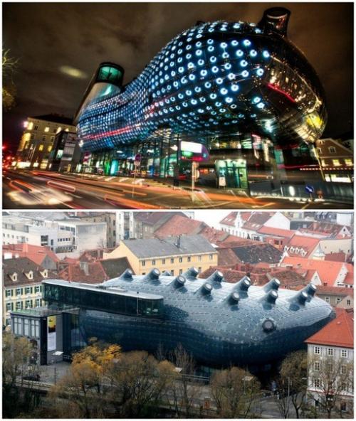 Футуристичный дизайн музея искусств Граца. 01