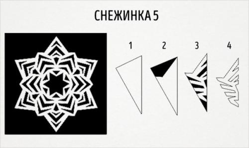 9 схем восхитительных снежинок из бумаги. 05